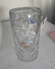 Hofbr&auml;u M&uuml;nchen Glas Ma&szlig;krug Bierkrug mit Henkel und Logo Motiv