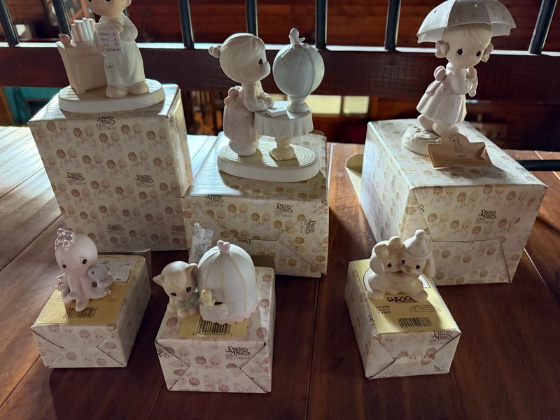 Lot of 6 Precious Moments Figurines with Boxes 1980’s And 1990’s