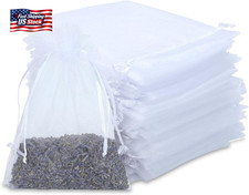 Kslong 100PCS Small Mesh Bags Drawstring 3X4, Sheer Organza Bags Drawstring for