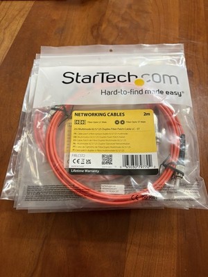 StarTech.com 2m Duplex Multimode Fiber Patch Cable LC to ST Orange FIBLCST2