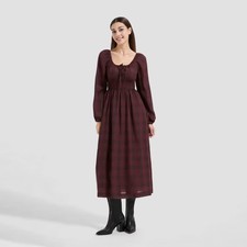Women's Long Sleeve Midi A-Line Dress - Universal