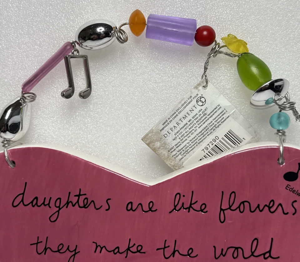 Placa de pared musical corazón Sandra Magsamen departamento 56... las hijas son como flores... Foto 3 de 4