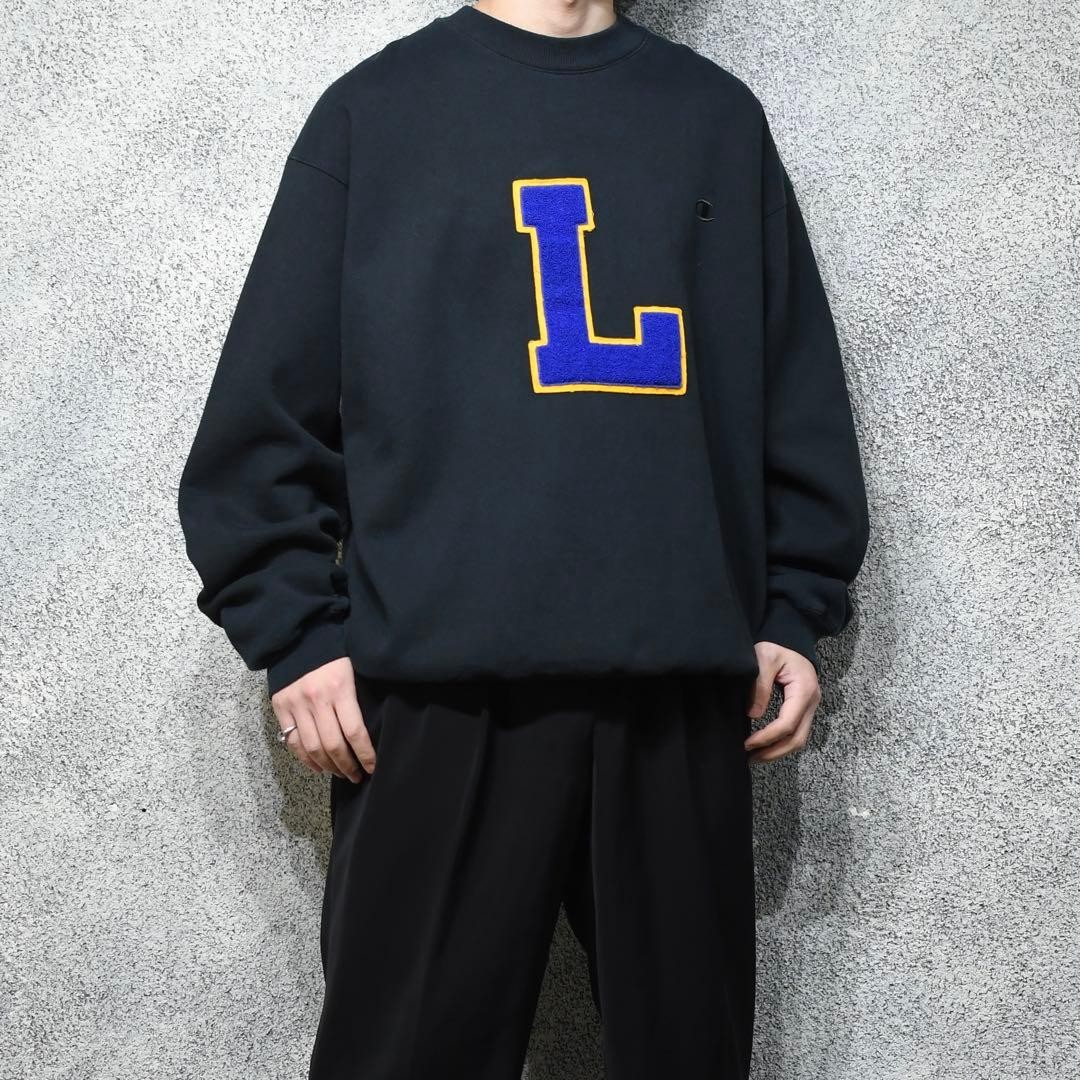 Vintage Remake Lettered Patch Sweat Trainer Black - image 6