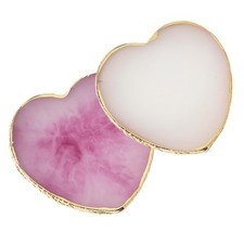 2 Pcs Resin Nail Art 10 x 8cm 4 x 3.5in , E-heart-shaped White and Purple