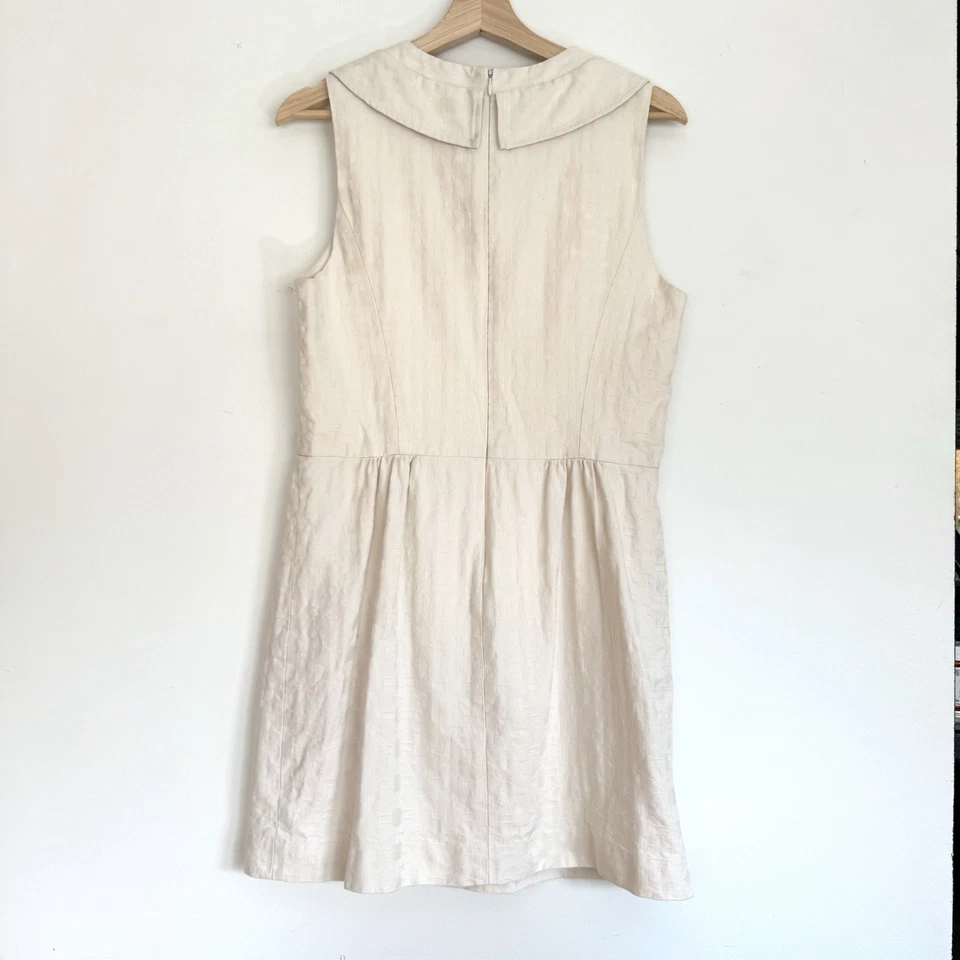 Vintage Milly New York 100% Cotton Silk Lined White Dress Gold Button sz 12 - Image 2 of 4