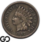 1862 Indian Head Cent Penny, Civil War Date Issue
