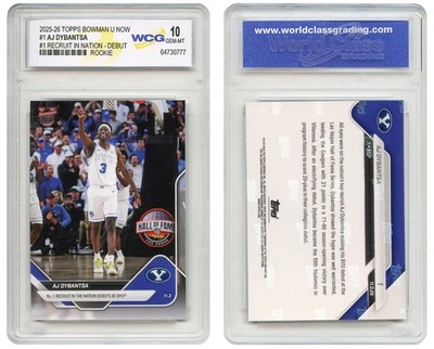 2025 Topps Bowman AJ DYBANTSA Rookie Card #1 Recruit in Nation BYU - GEM-MINT 10 - Image 1 of 3