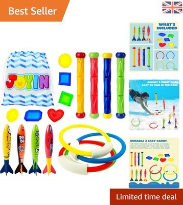 Tauchspaß wartet! 18-teiliges Pool Spielzeug Set mit Ringen, Stöcken & Schätzen für Kinder