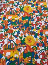 Vintage Hard To Find Princess Fabrics 1970s Circus Animals Groovy Fabric