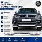 FOR VW AMAROK V6 2017-22 STX STAINLESS STEEL 70MM FRONT TWISTED SPOILER CITY BAR