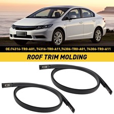 Black 2x Roof Trim Molding Kit Fit For 2012-2015 Honda Civic Sedan 4-door