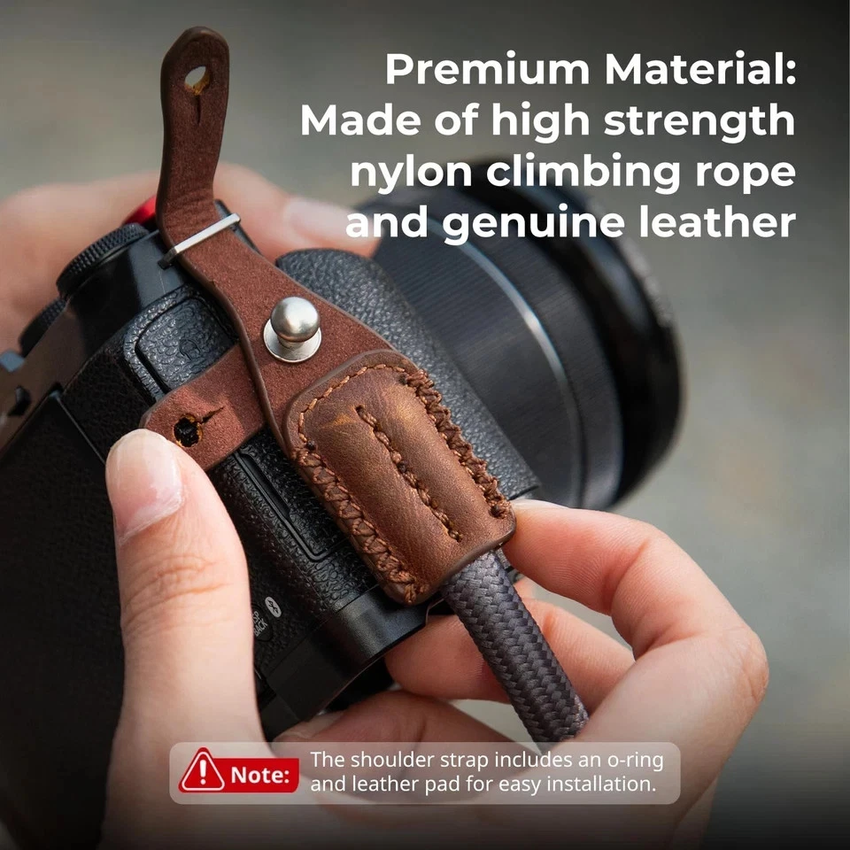 Correa de hombro para cuello de cámara, correa de hombro trenzada ajustable para cámara con O-R... Foto 4 de 4