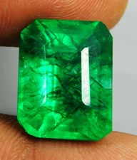 Natural Colombian Green Emerald 10+ Ct Emerald Cut Loose Gemstone CERTIFIED