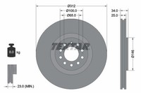 2X Bremsscheibe Vorne Textar 92098505 FÜR Audi Seat Skoda VW