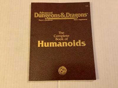 ADVANCED DUNGEONS & DRAGONS HANDBOOK RULES SUPPLEMENT Complete Book Of Humanoids
