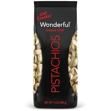 Wonderful Pistachios In Shell, Sweet Chili Flavored Nuts, 14 Ounce Bag, Protein 