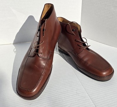 Louis Vuitton Men's Boots Brown Leather Made In Italy Size 8