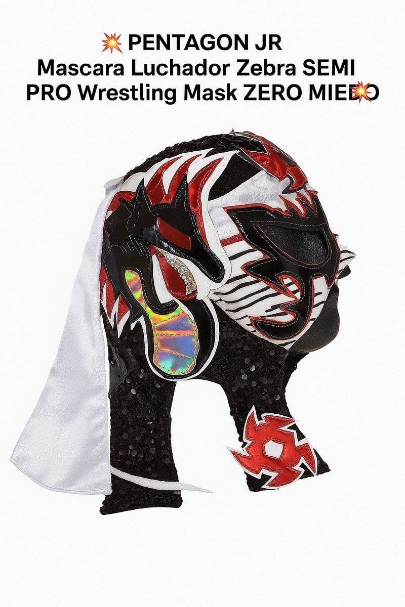 PENTAGON JR Mascara Luchador (Zebra) SEMI PRO Wrestling Mask ZERO