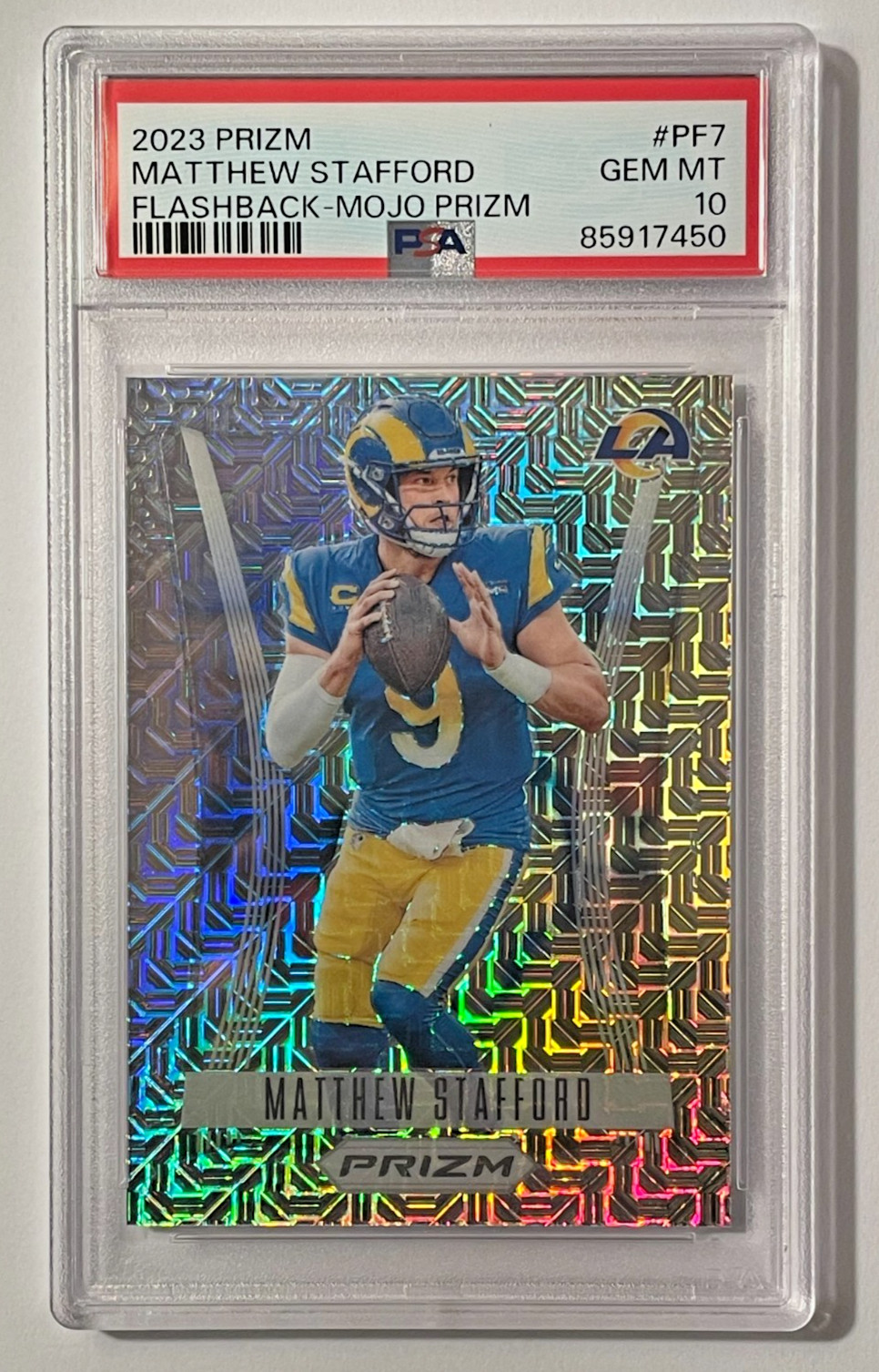 Matthew Stafford - 2023 Panini Prizm Flashback Mojo Prizm /25 #PF-7 PSA 10 GM MT