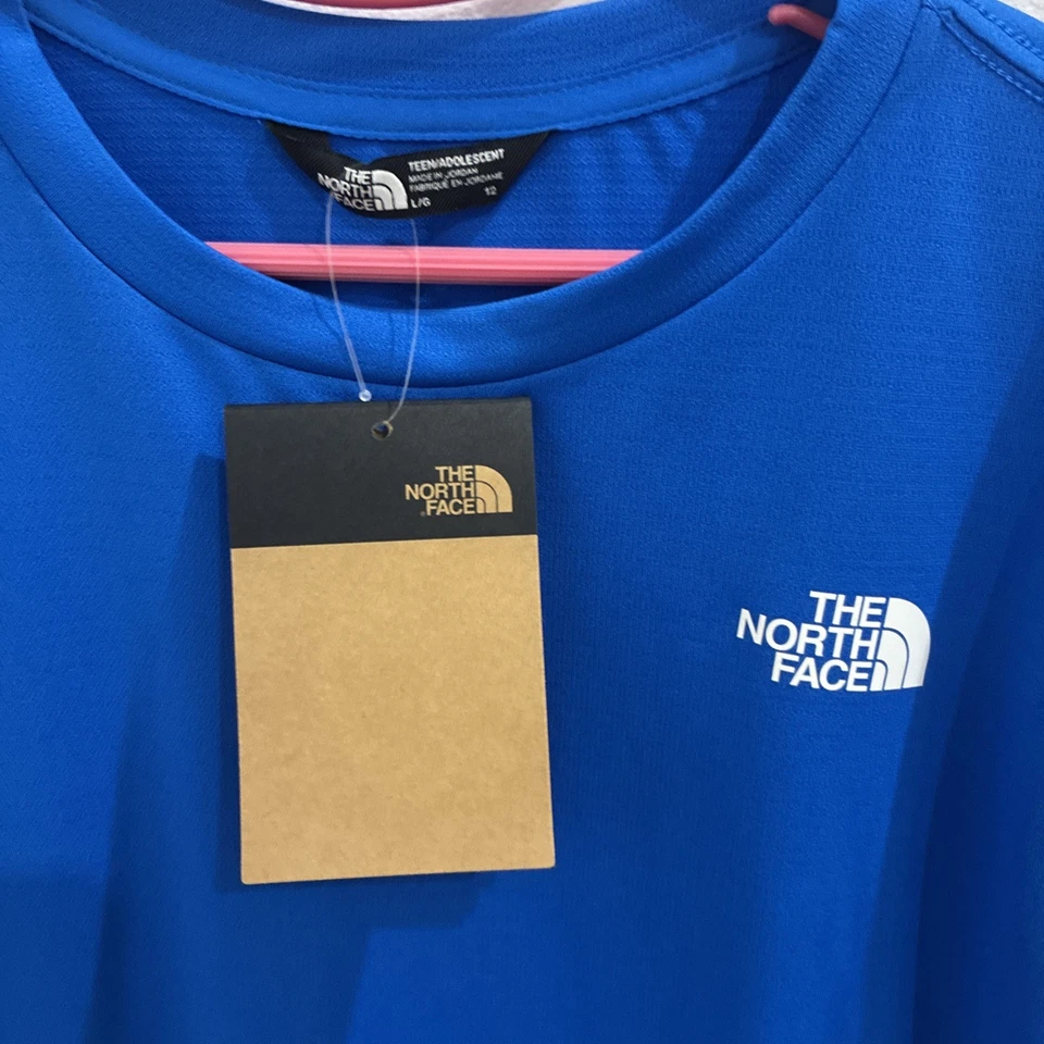 NWT The North Face Teen 24/7 FlashDry T-Shirt Blue Boys Size L(12) Hero Blue - Image 3 of 4
