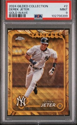 2024 TOPPS GILDED COLLECTION GOLD WAVE PARALLEL DEREK JETER /75 PSA 9 YANKEES