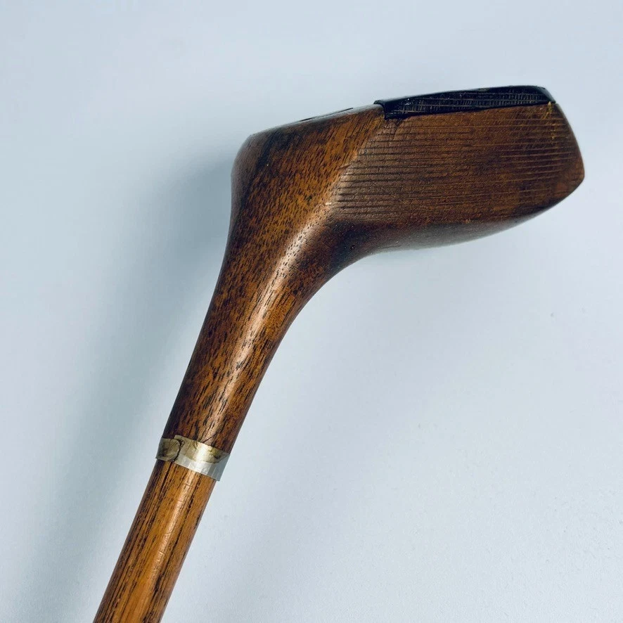 VINTAGE WOODEN HICKORY SHAFT DRIVER - S.STEWART STAMPED WEIGHT - RIGHT HAND - Image 4 of 4