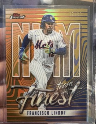 2026 Topps Finest Francisco Lindor Team Gold Refractor #12/50 Mets Number Match