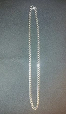 4mm Cuban Link Chain Necklace Silver Plated Lobster Claw 20" s10