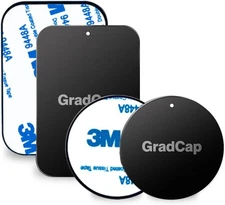 Metal Plate for Magnetic Phone Mount - 4 Packs Universal Ultra Thin Black Metal 