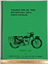 Triumph Trw.2b Twin Motorcycle 500cc Parts Catalog 154