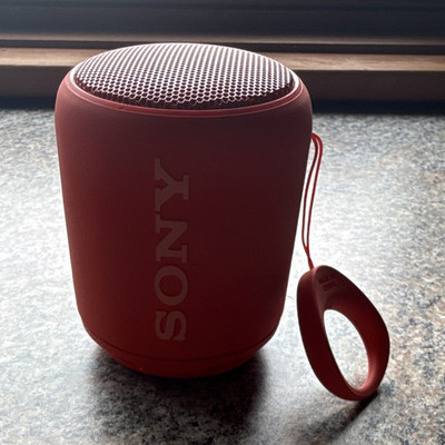 Sony SRS-XB10 Portable Bluetooth Speaker, Red w/ NFC, AUX, Micro-USB