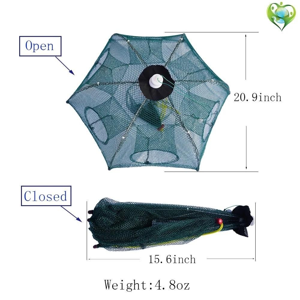 2 Fishing Fish Net Trap Portable Foldable Crab Dip Bait Shrimp Crawfish Mesh - Image 8