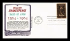 DR JIM STAMPS US COVER WILLIAM SHAKESPEARE FIRST DAY ISSUE KHOL KRAFT CACHET