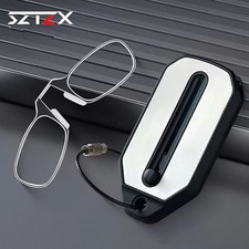 Universal Folding Reading Glasses Legless Slim Nose Clip Eyewear w/ Keychain Cas