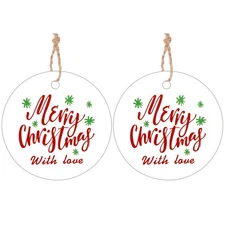jijAcraft Christmas Tags with String - 100Pcs Holiday Gift Tags, Merry Christ...