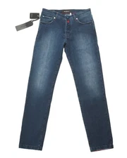 Kiton Napoli $1,470 NWT Blue 5 Pocket Slim Stretch Denim Cotton Jeans 34 US