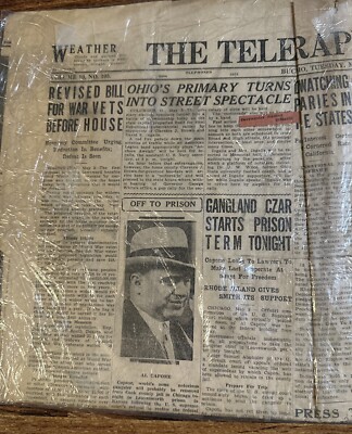 Al Capone Off To Prison For of Evading Income Tax    May 3  1932 Original
