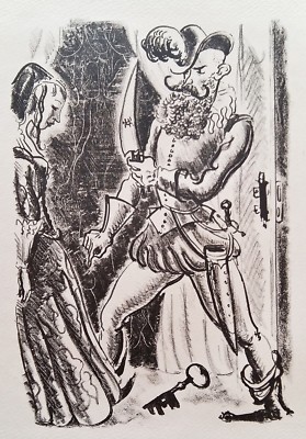 André DIGNIMONT (1891-1965) 20er Jahre Lithographie - La Barbe Bleue / Blaubart