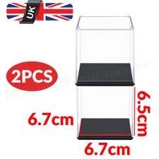 2PCS Small 6.7cm Acrylic Display Case Clear Perspex Box Dustproof Action Figures