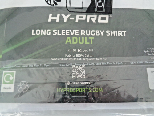 Long Sleeve Rugby Shirt HY-PRO ENGLAND 100% Cotton Size M Alwaysgame New - Picture 11 of 16