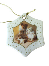 Boyd's Bears Angel Teddy Bears Porcelain Christmas Ornament  2003  HEAVENLY 