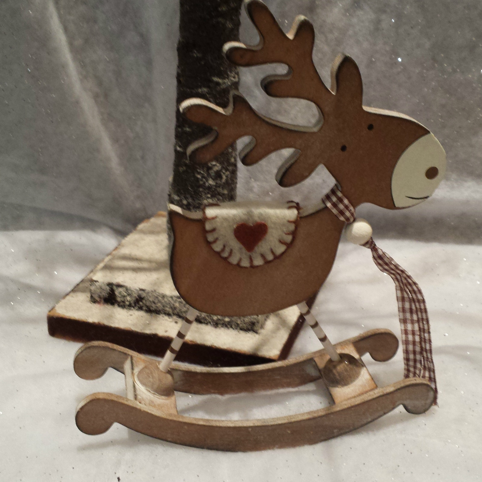 Vintage Chic Rocking Reindeer Christmas Ornament Shabby Decoration Heaven Sends