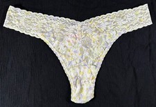 Vintage AMERICLO Made in USA Lace Thong Panties Yellow Purple White One Size