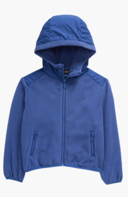 NWT Save The Duck Kids' Neville Fleece Zip Hoodie  Color: Eclipse Blue Size: 16