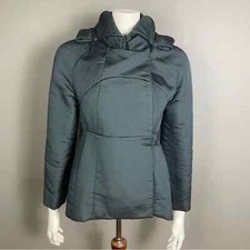 Valentino Spa jacket coat green grey size 10 quilted wool silk Italy