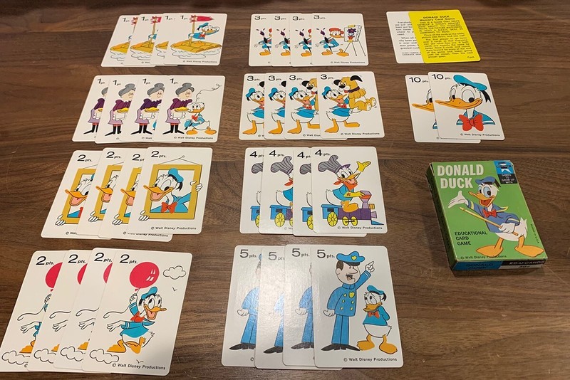 Vintage Donald Duck Edu-Cards Educational Card Game Printed In USA Walt Disney