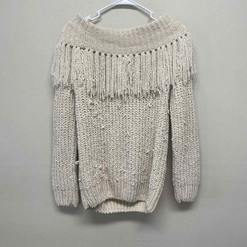 Forever 21 Women's Small Sweater Cowl Neck Long Sleeve Ivory CozyWarm Loose Knit - Picture 9 of 16