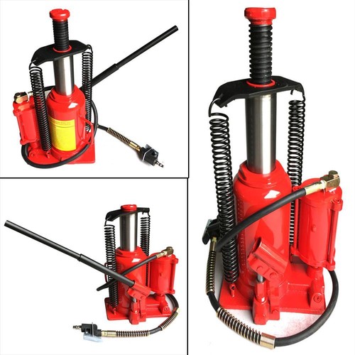 Red Steel 20T Air Hydraulic Bottle Jack Moving Machinery Low Profile