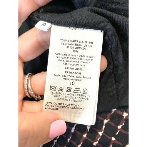 Tomas Maier RARE Women’s Jacket Cotton NWOT Geometric Button Down Collared SZ 10 - Picture 10 of 12