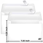 White Invitation Envelopes 5.25"x7.25" A7 Self Seal Envelope 5X7 for Cards 50PK
